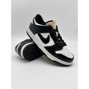 Nike Dunk Low Black White Gold Patent Leather Sneakers DR9511-100 Womens 8.5